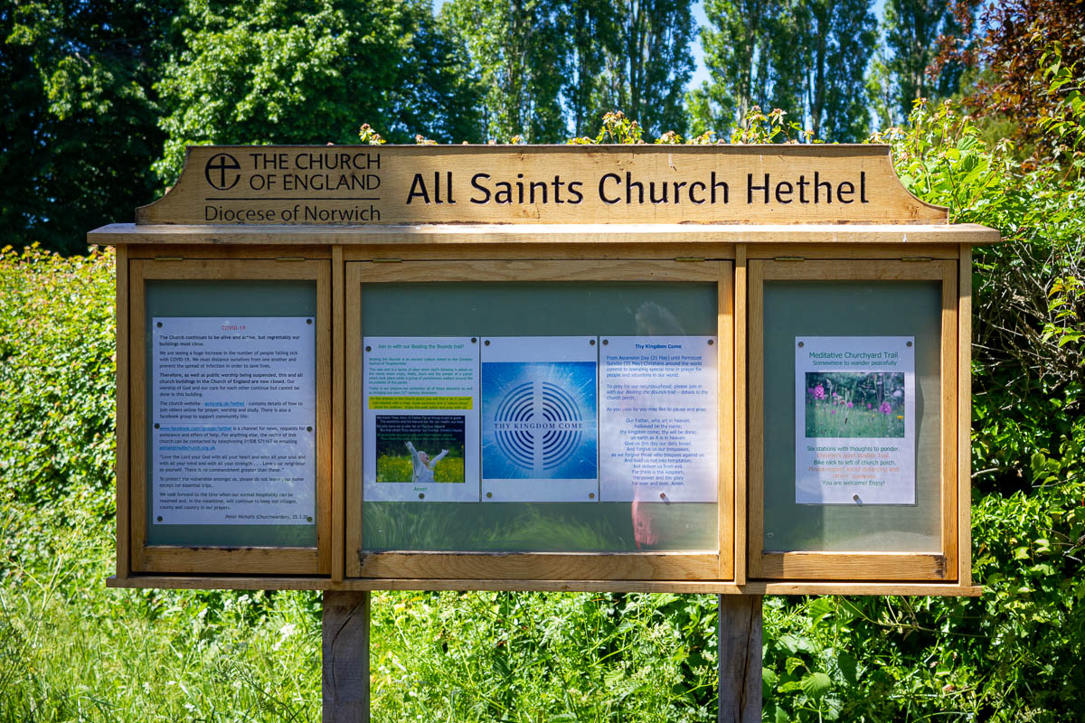  All Saints Church sign Hethel 