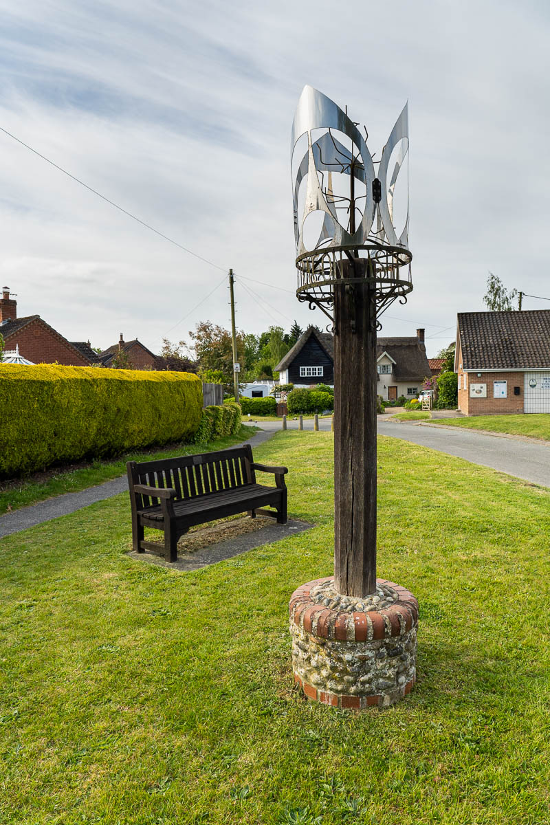  The Bracon Ash Village Sign and bench 