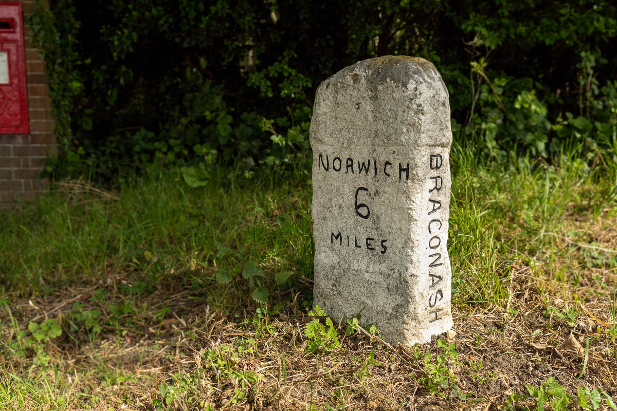  Norwich milestone on The Street 